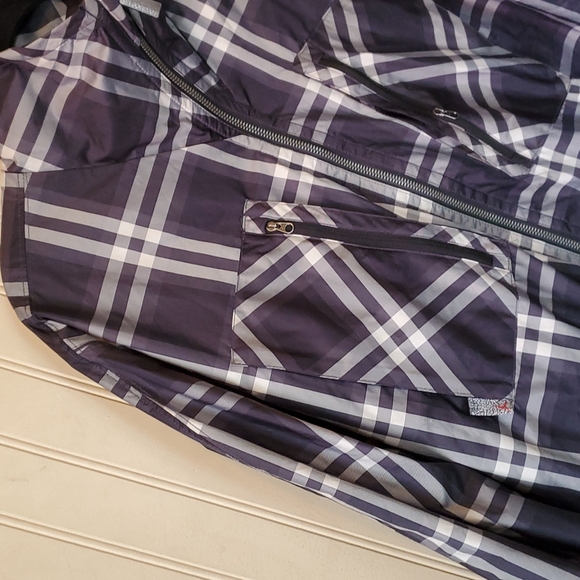 EUC Air Jordan jacket windbreaker size medium gray black white checkered - Picture 2 of 7